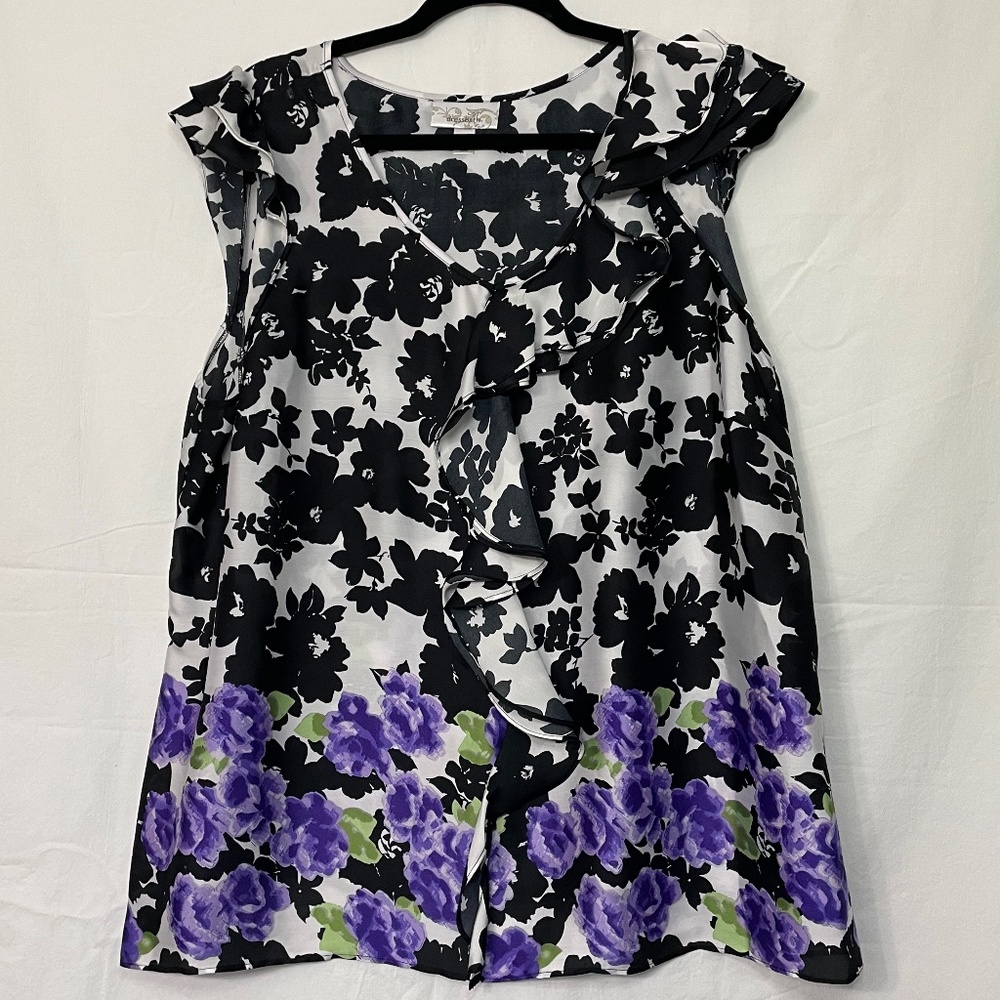 Dressbarn Floral Flutter Blouse